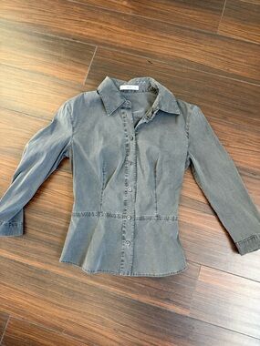 Prada Washed Gray Button-Down Shirt